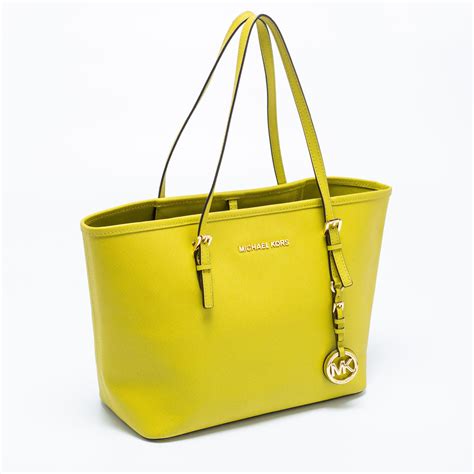 michael kors hand bag neon|Michael Kors leather tote.